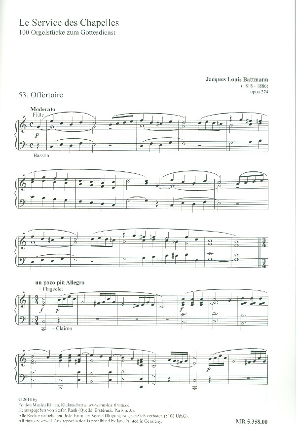 Le Service des Chapelles op.274 Band 2 (Nr.53-100) 