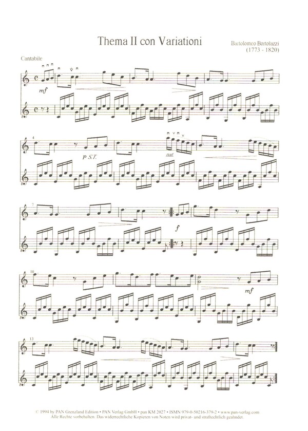Thema II con Variationi aus op.10