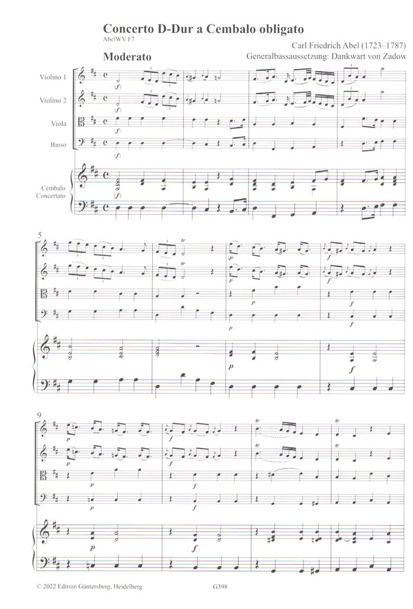 Concerto D-Dur a cembalo obligato AbelWV F7