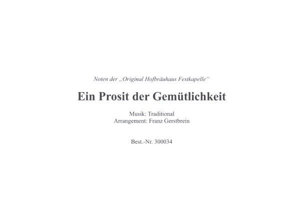 Ein Prosit der Gemütlichkeit