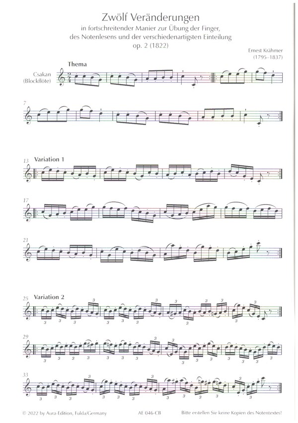 12 Veränderungen op.2  und Original Potpourrie op.3