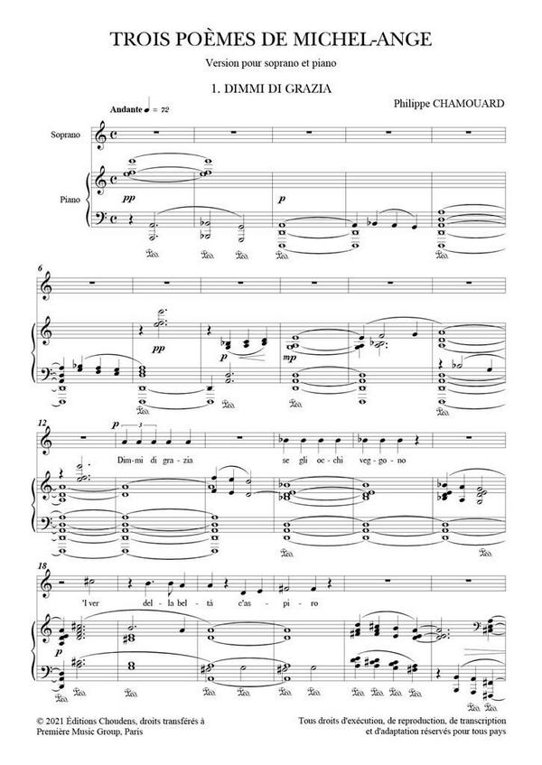 Trois poèmes de Michel-Angelo