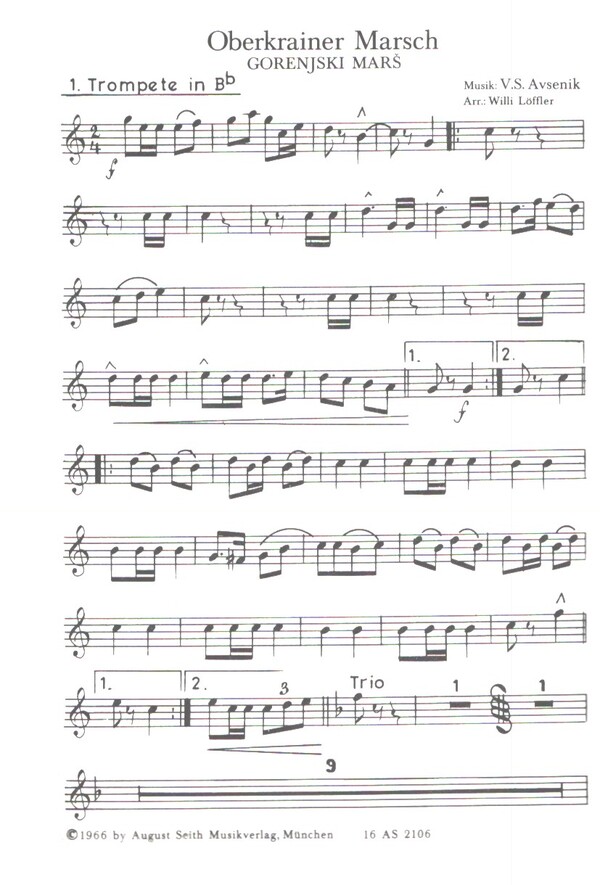 Wenn es Abend wird  und  Oberkrainer Marsch