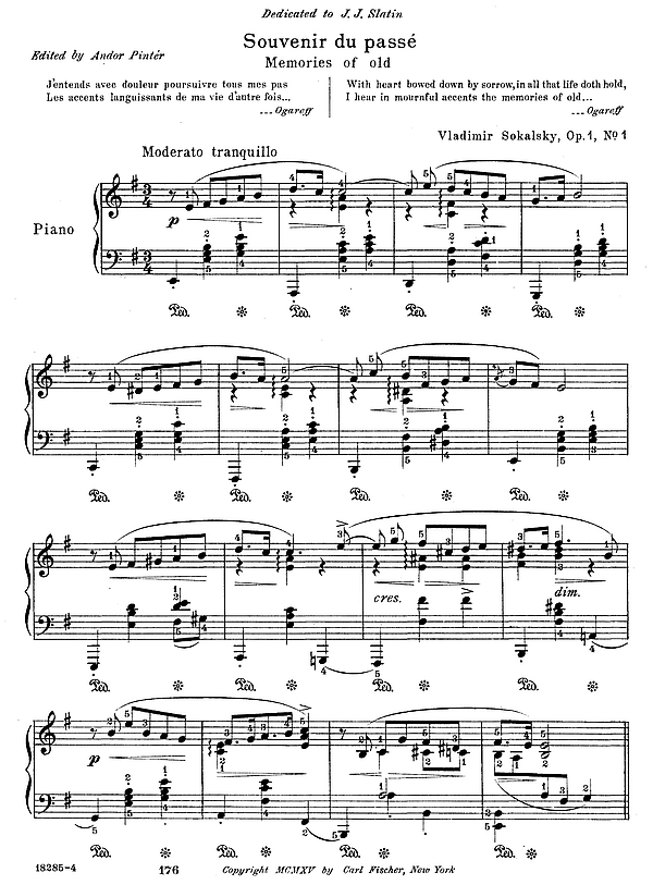 Souvenir du passe op.1,1