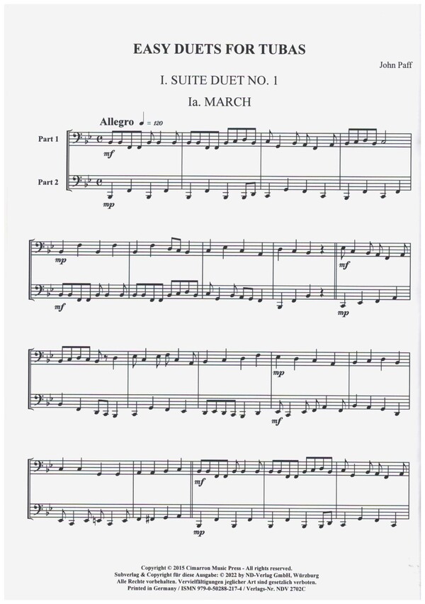 Einfache Tuba Duette