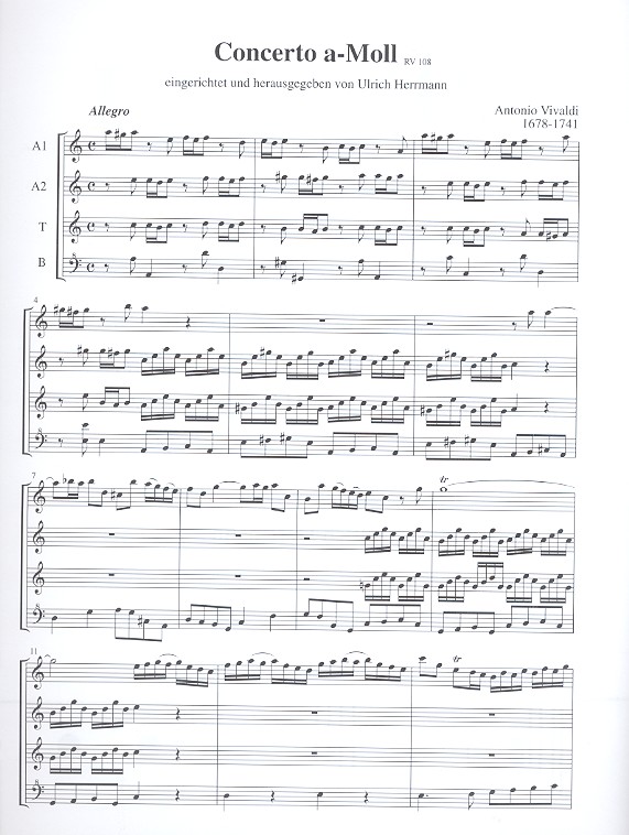 Concerto a-moll RV108 für AATB