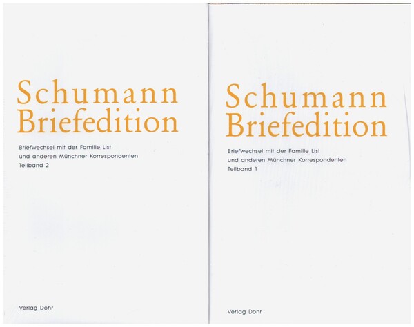 Schumann-Briefedition Serie 2 Band 8