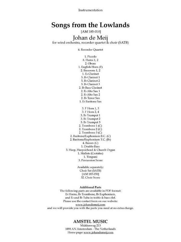 de Meij, Songs from the lowlands