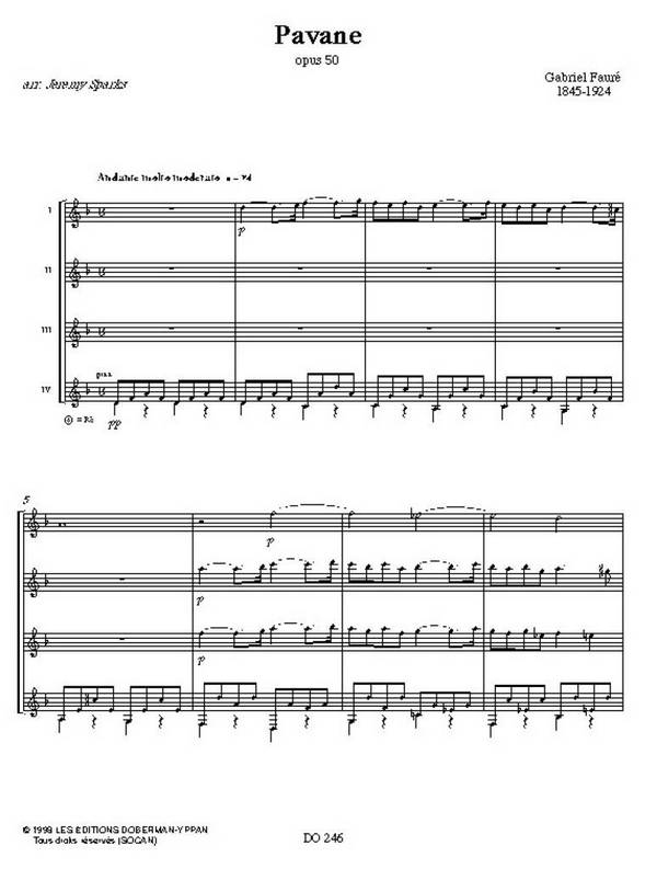 Pavane et sicilienne for 4 guitars: