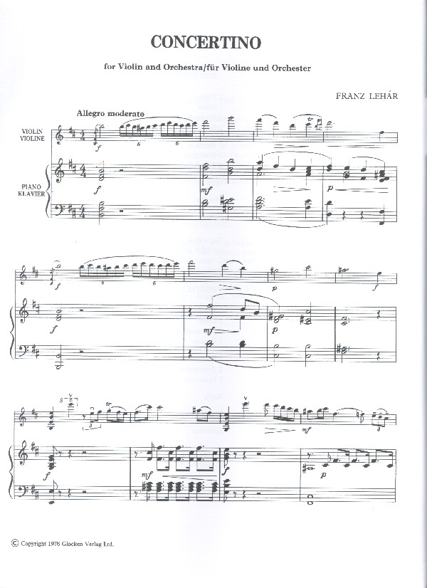 Concertino für Violine und Orchester