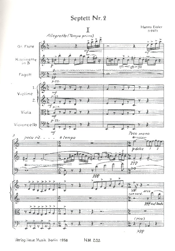 Septett Nr.2 (1947) für Flöte, Fagott,