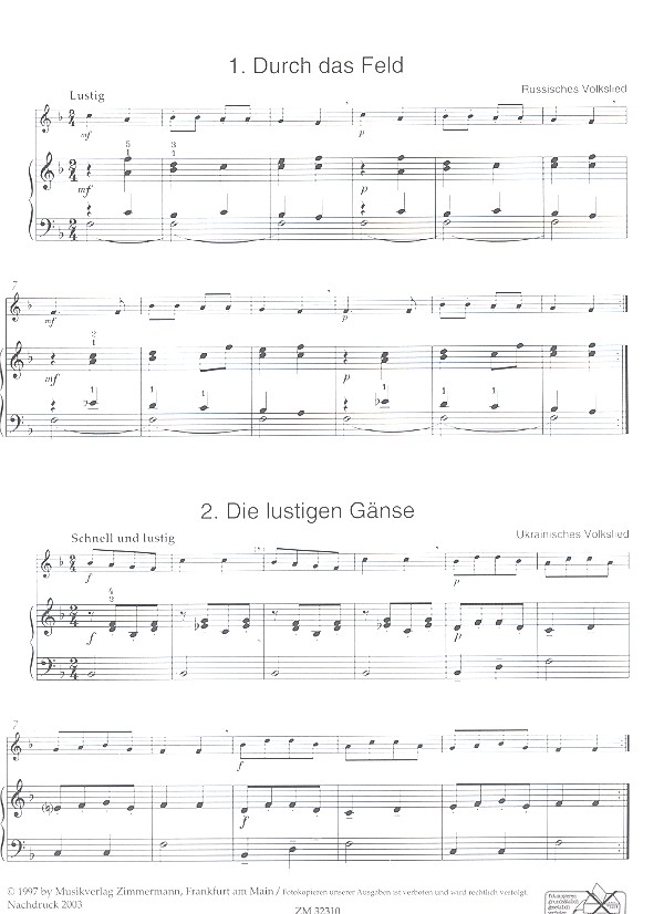 Start zu zweit - Leichte Spielliteratur