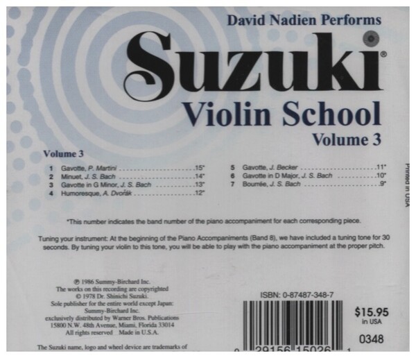 Suzuki Violin School vol.3 CD
