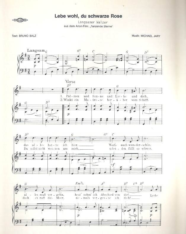 Lebe wohl, du schwarze Rose