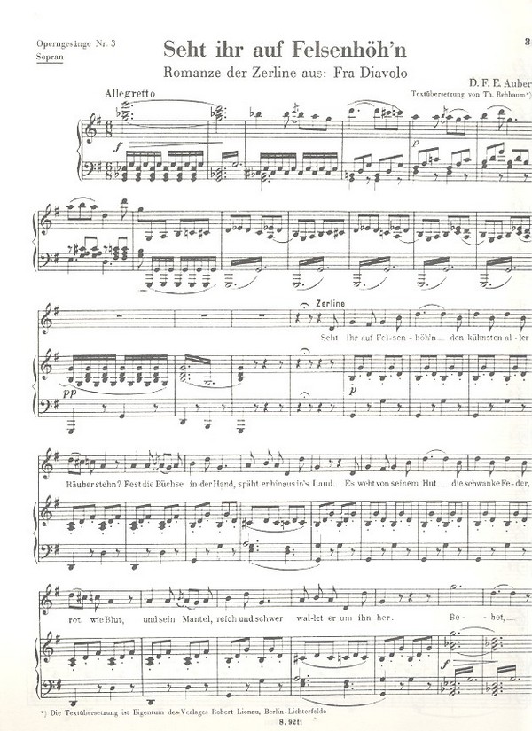 Seht ihr auf Felsenhöh'n (aus 'Fra Diavolo')