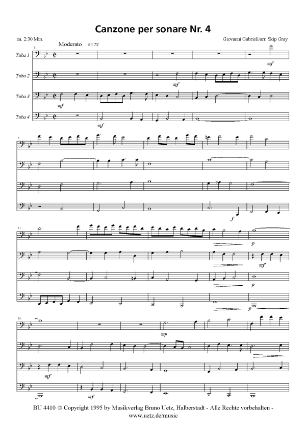Canzone per sonare Nr.4 für
