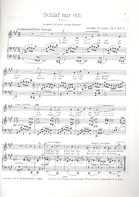 Lieder op.5 Bd.1 für eine tiefere Singstimme und