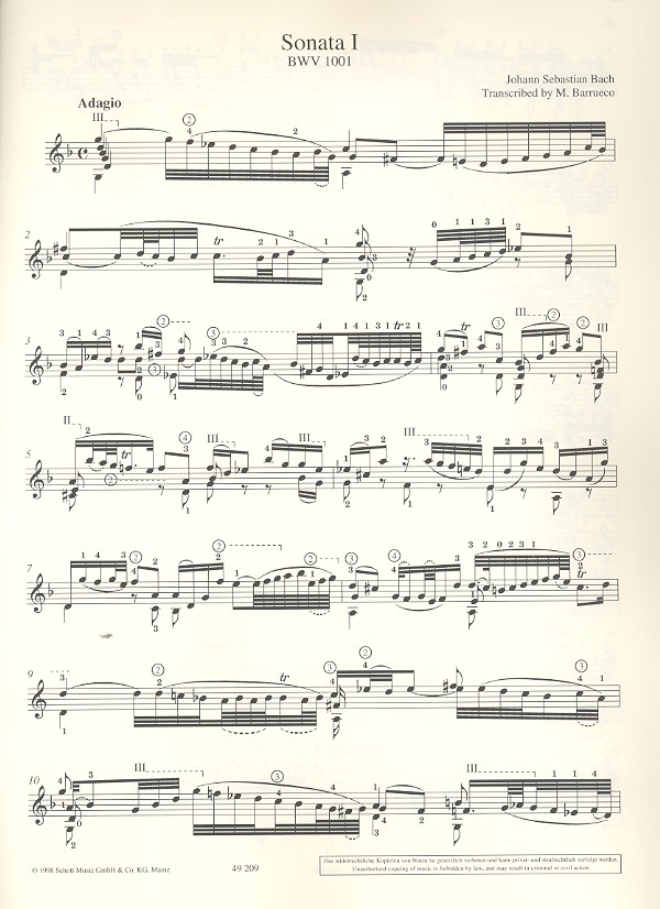 3 Sonatas from the Sonatas for solo Violin BWV1001/3/5