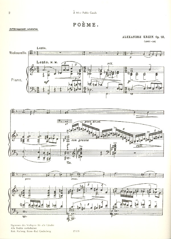 Poème op.10 für Violoncello