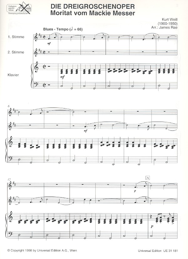 Die Dreigroschenoper ausgewählte