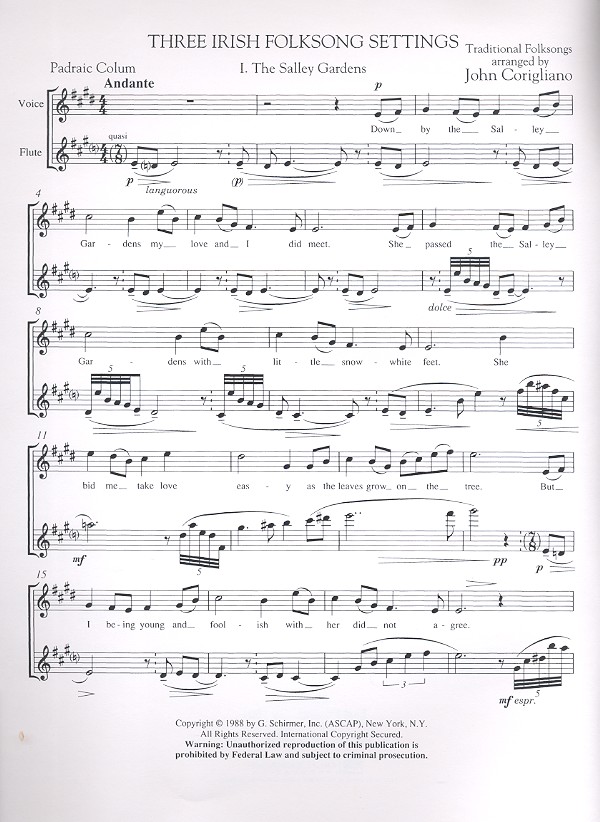 3 Irish Folksong Settings for