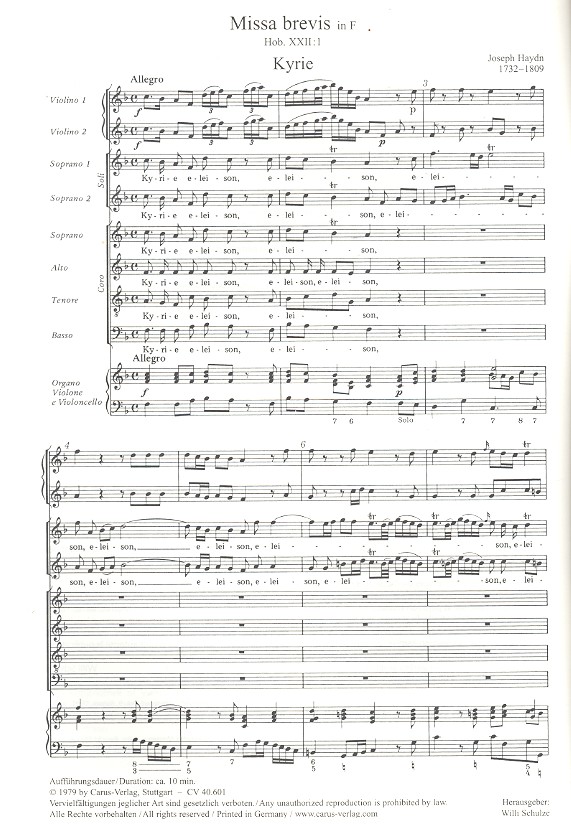 Missa brevis F-Dur Hob.XXII:1