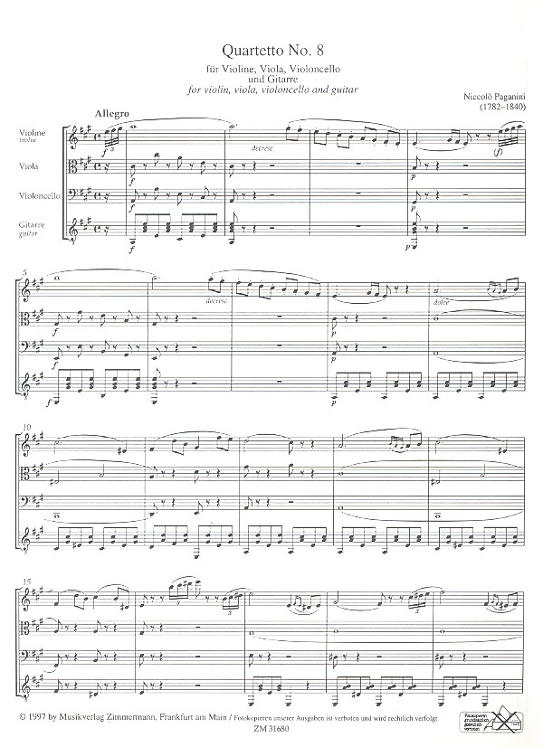 Quartett Nr.8 für Streichtrio