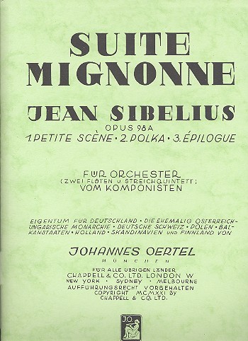 Suite mignonne op.98a für Orchester