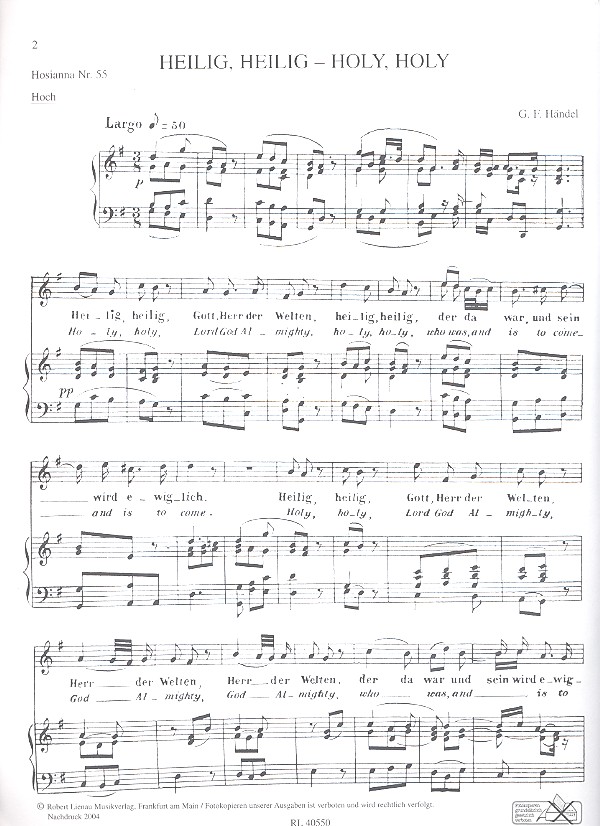 Heilig heilig / Laß mich mit Tränen (dt/it)