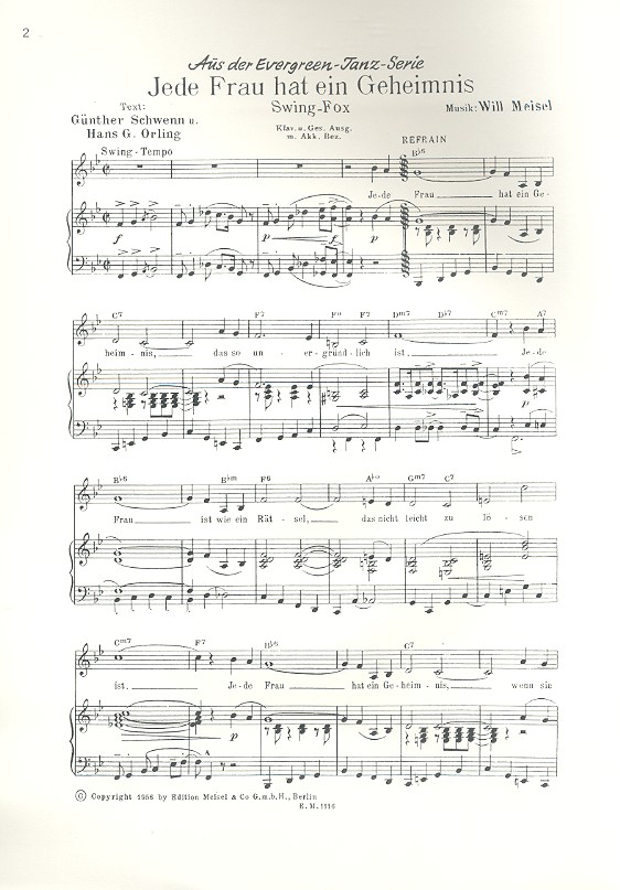 Jede Frau hat ein Geheimnnis und Tango Notturno