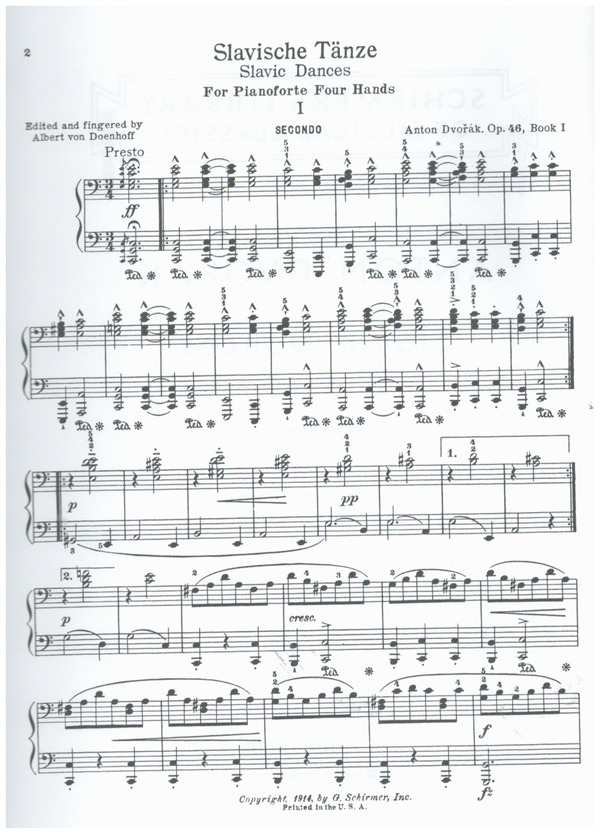 SLAVIC DANCES OP.46 VOL.1-2 FOR