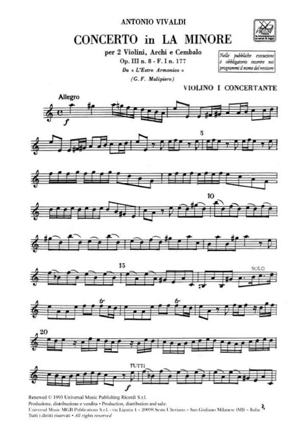 Concerto la minore op.3,8