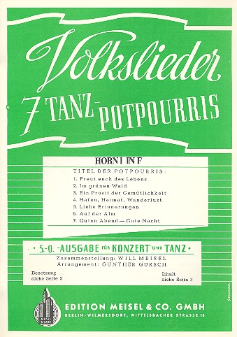 7 Volkslieder-Tanzpotpourris: