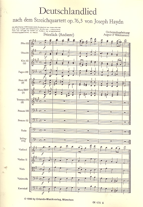 Deutschlandlied nach op.76,3