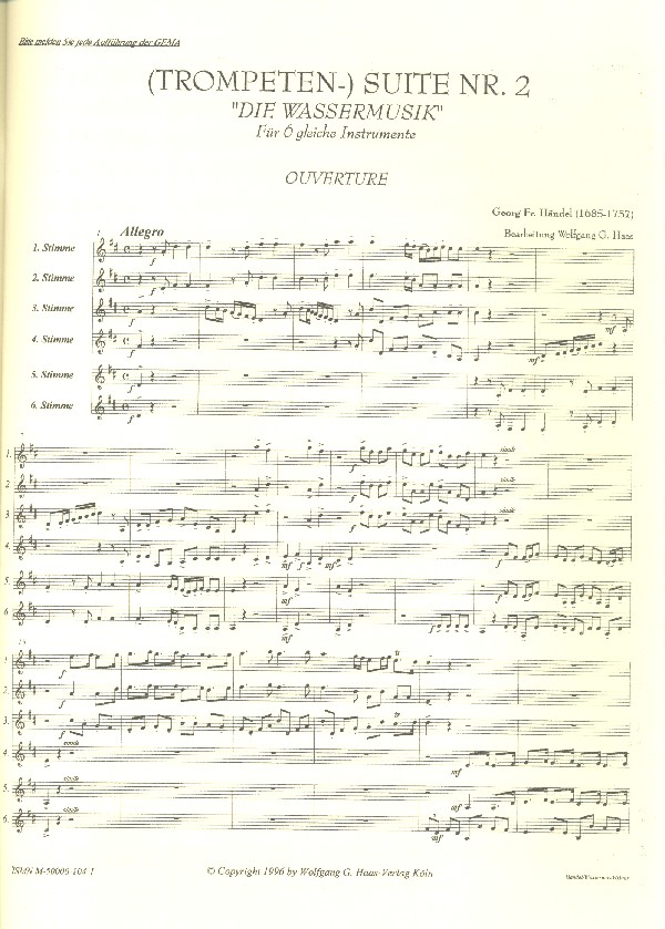 Suite Nr.2 aus der Wassermusik