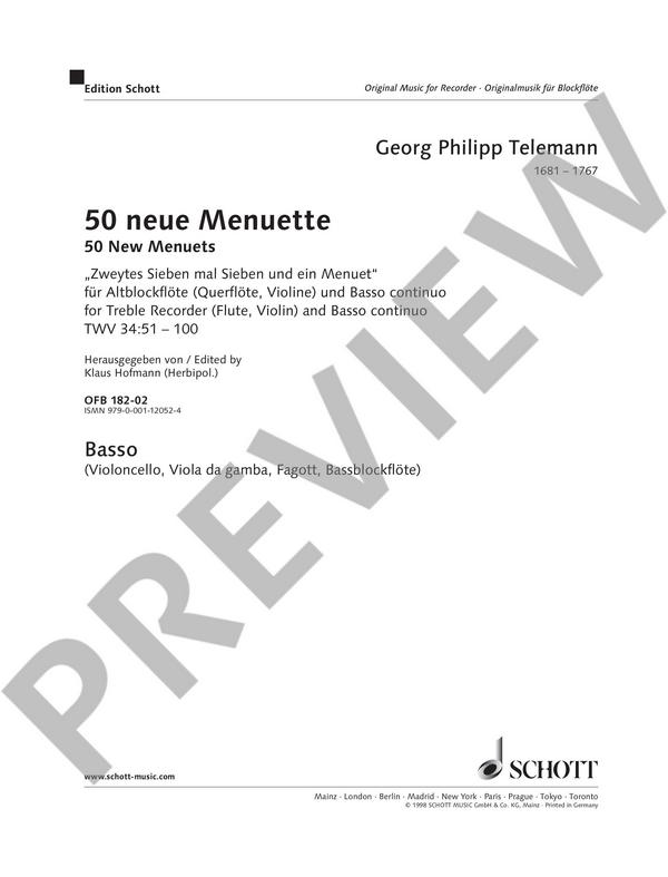 50 neue Menuette