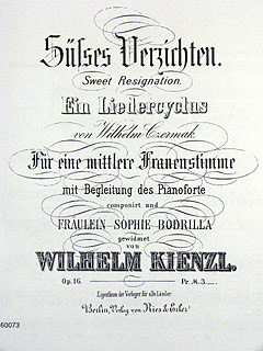 Süßes Verzichten op.16 Liederzyklus