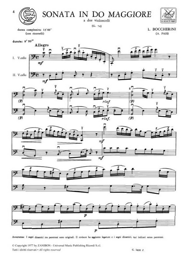Sonata do maggiore G74