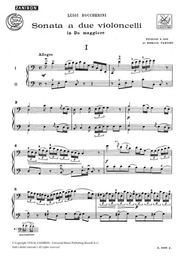 Sonate C-Dur für 2 Violoncelli
