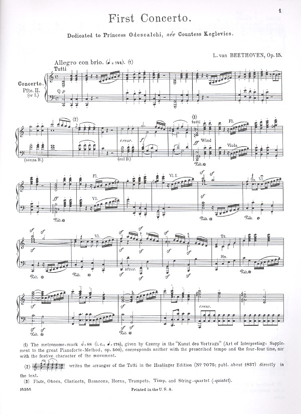 Concerto C major no.1 op.15 for