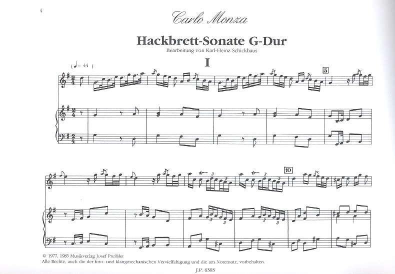 Sonate G-Dur für Hackbrett und