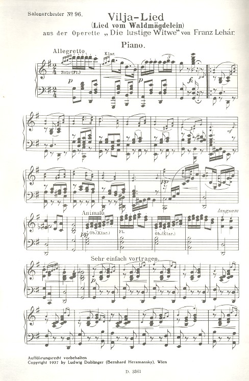 Vilja-Lied aus Die lustige Witwe