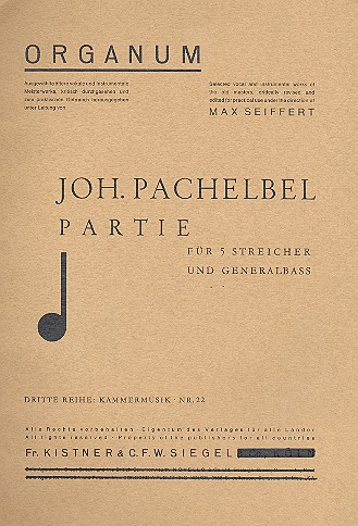 Partie G-Dur für 5 Streicher und Bc