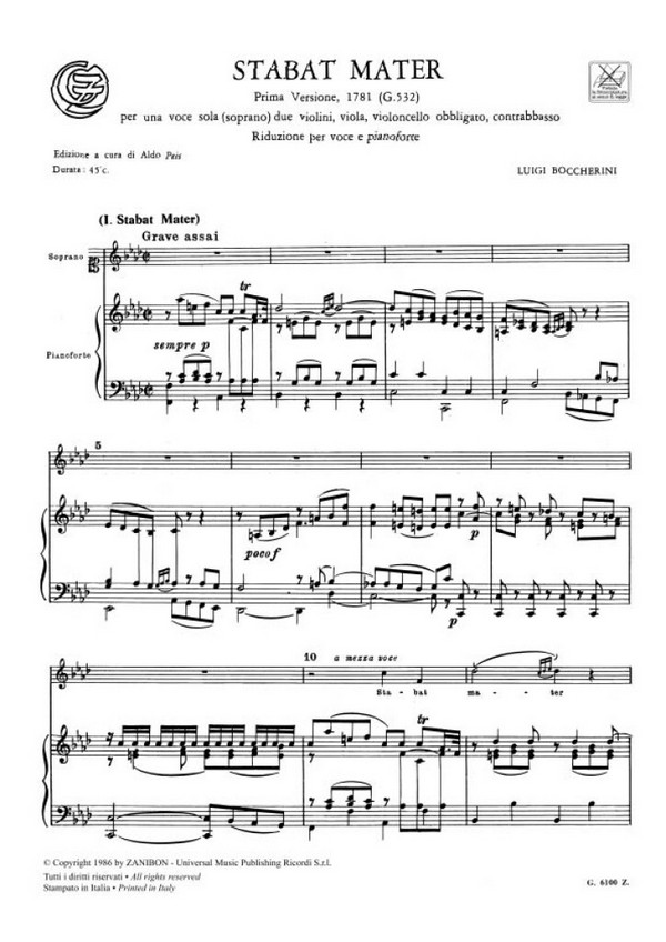 Stabat mater prima versione G532