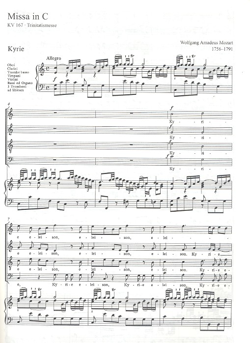 Missa C-Dur KV167 