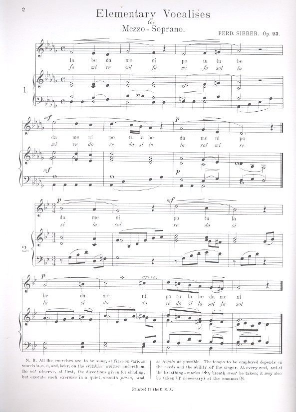 36 eight-measure Vocalises op.93