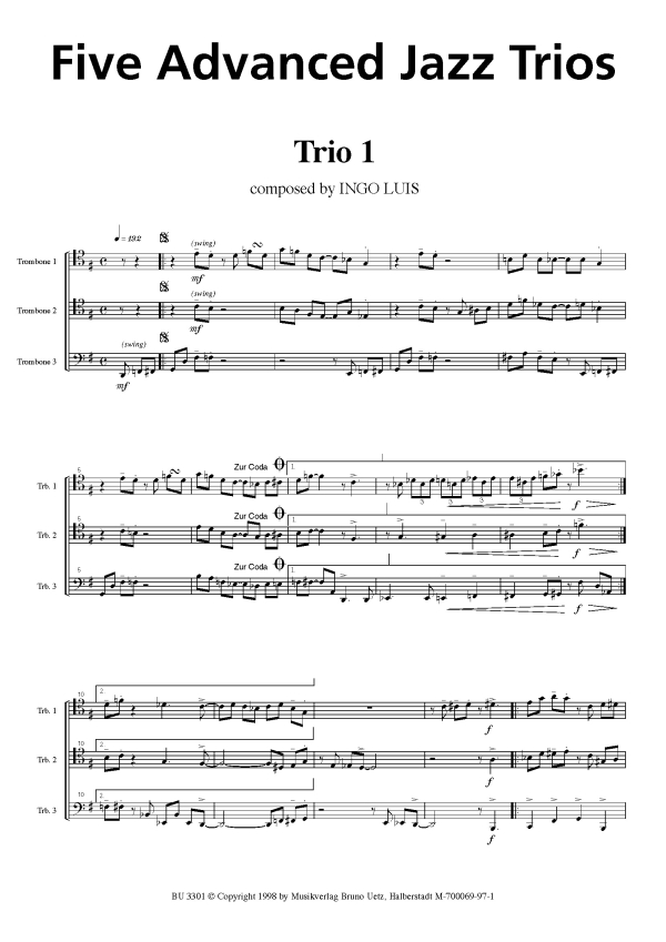 5 advanced Jazz Trios vol.1
