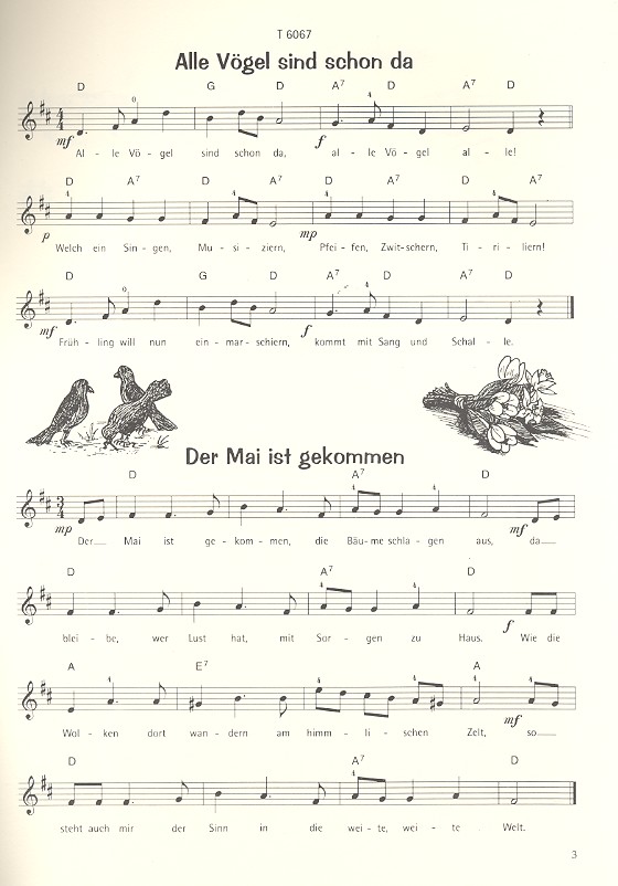 Kinderlieder für Mandoline mit Akkordsymbolen