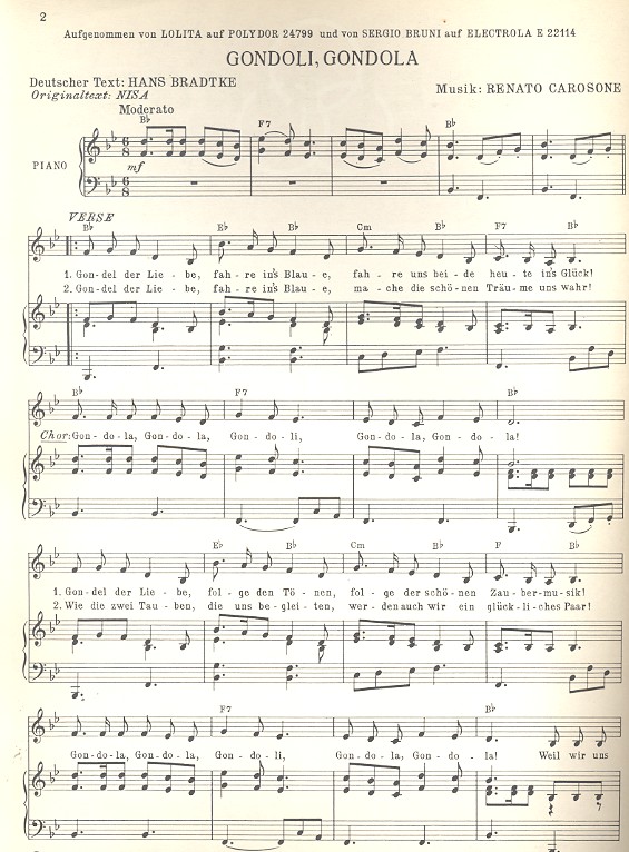Gondoli gondola: Einzelausgabe