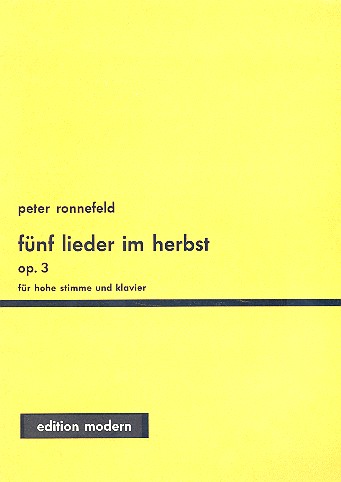 5 Lieder im Herbst op.3